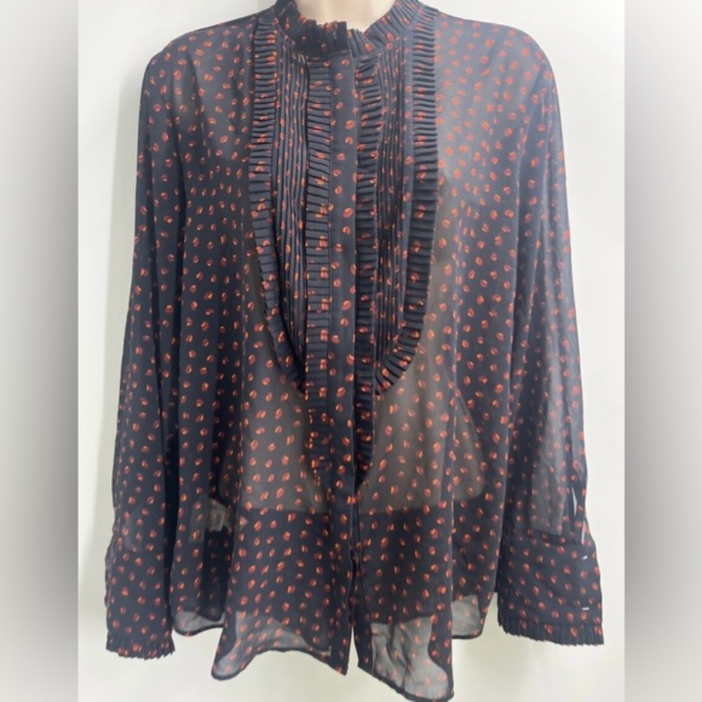 Ann Taylor Blue Chiffon Blouse Size MP